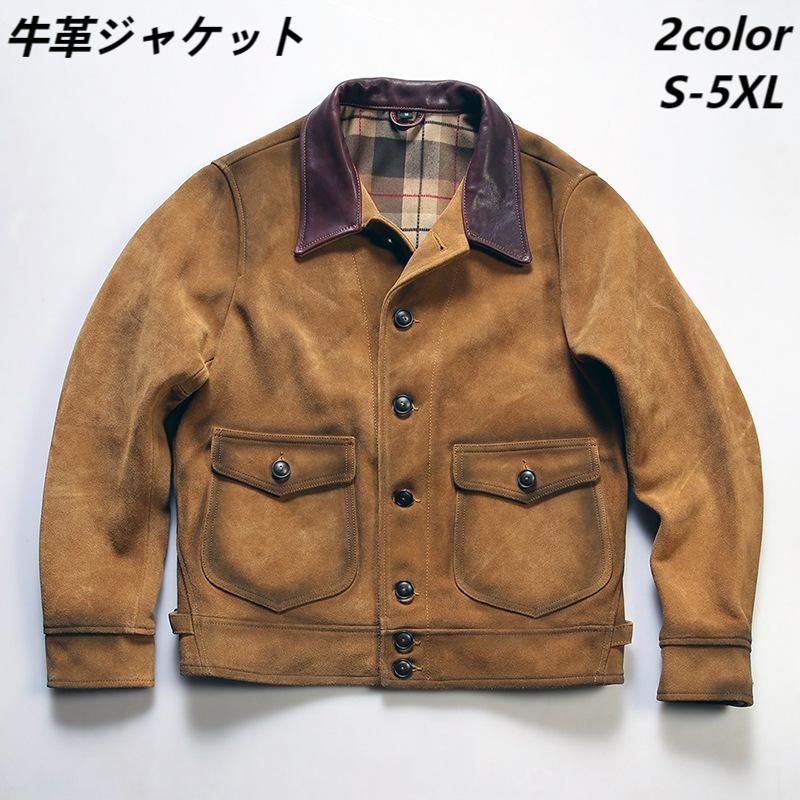 本革フライトジャケット 牛革 本革ジャケット 空軍服 牛革ジャケット RL 無地 大きいサイズ レザージャケット カジュアル 通勤 革ジャン｜アッドキッチン