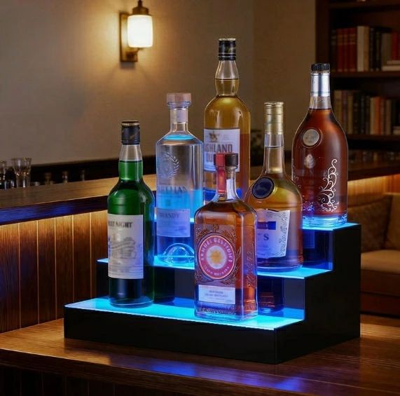 LED酒ボトルの表示棚 ワインラック ホルダー 業務用ホームバーの照明付きワインボトルディスプレイスタンド、リモコン付き照明付きバー|アッドキッチン