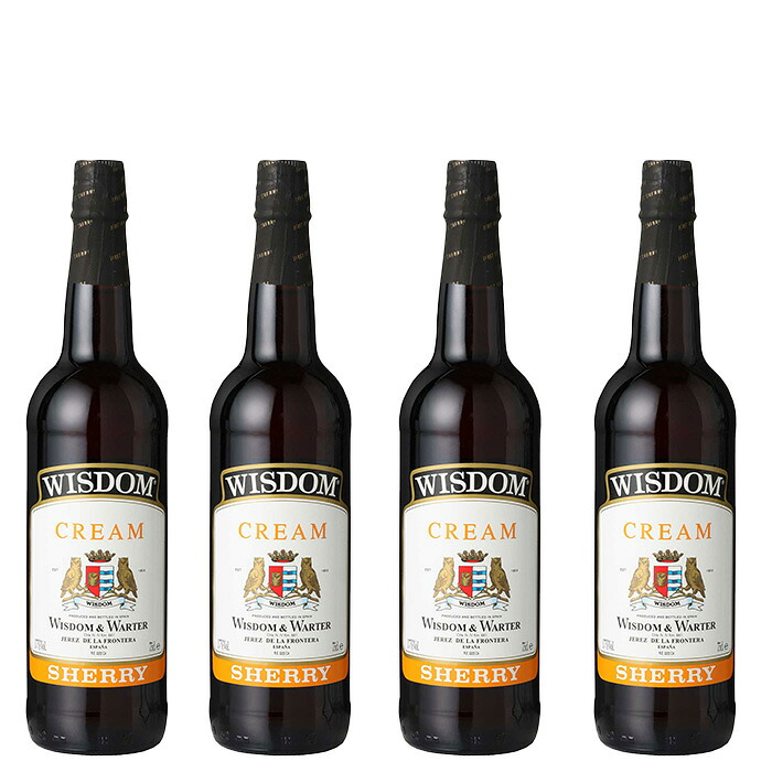ウィズダム クリーム 4本セット 白 白ワイン 甘口 熟成 シェリー シェリー酒 酒精強化 アンダルシア ヘレス ゴンザレス・ビアス デイリー 750ml スペインワイン 甘口シェリー シェリーセット 熟成ワイン まとめ買い スペイン｜ワインショップ　アデランテ