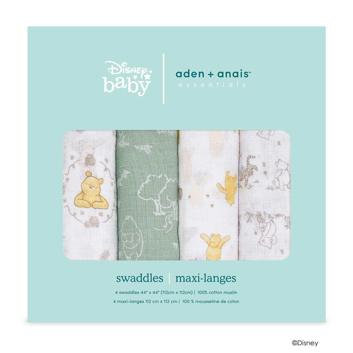エイデン アンド アネイ エッセンシャルズ Aden Anais Essentials モスリン スワドル 4枚 おくるみ モスリンコットン スワドル 出産祝い 出産準備 ギフト ディズニー Eswcdijb Swaddles Winnie Friends ウィニー フレンズ くまのプーさん Tbset Com