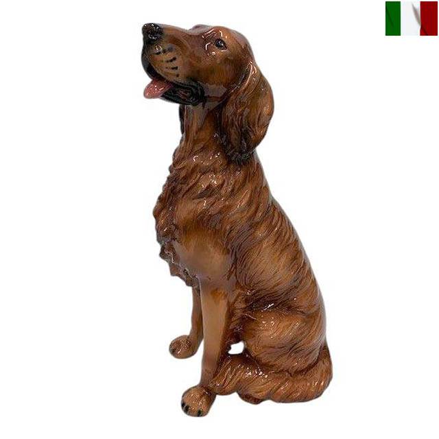 セッター 置物 犬 陶器 クラシック テイスト ブラウン イタリア製