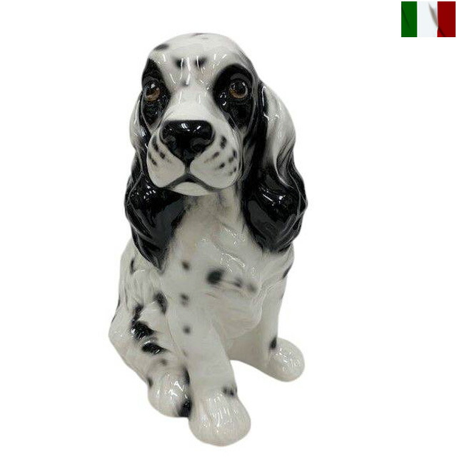 【イタリア製】コッカースパニエル 陶器製 置物 全長45cm Amazon.co.jp: コッカースパニエルの置物 ブラック : ホーム＆キッチン