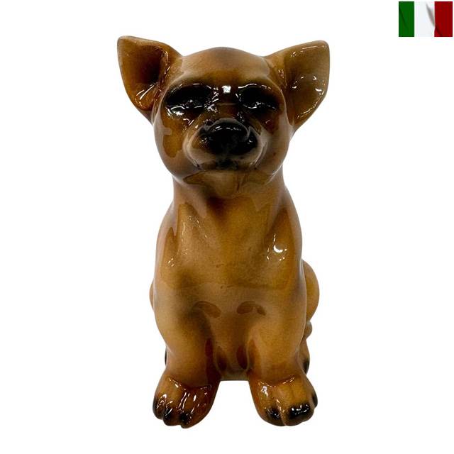 茶 犬 飼い犬 飾りつけ 瀬戸もの イタリア共和国 室内装飾 オブジェ