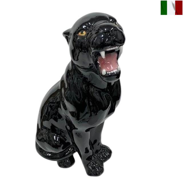 楽天市場】黒ヒョウ ブラック レオパード パンサー 置物 オブジェ h6