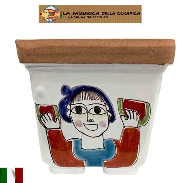 プランター カバー 陶器 スザンナデシモーネ シチリア陶器 イタリア インテリア