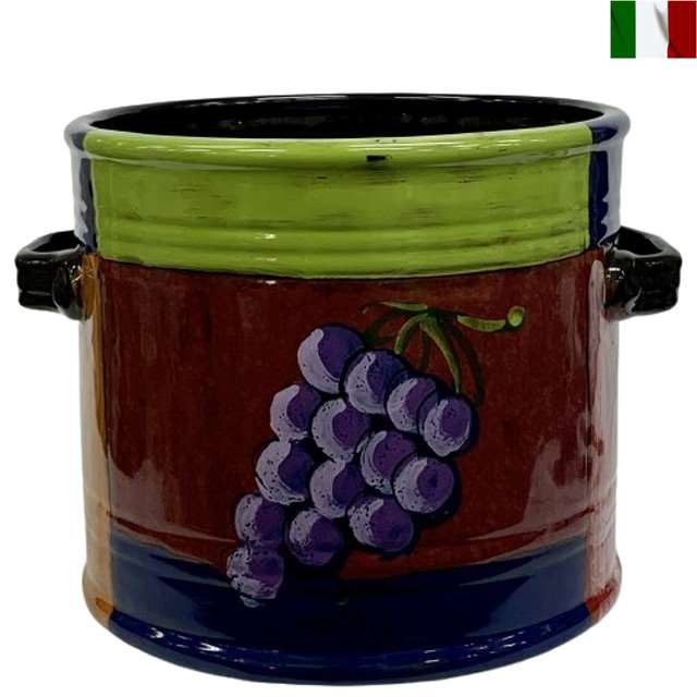 プランター 花柄 陶器 インテリア イタリア