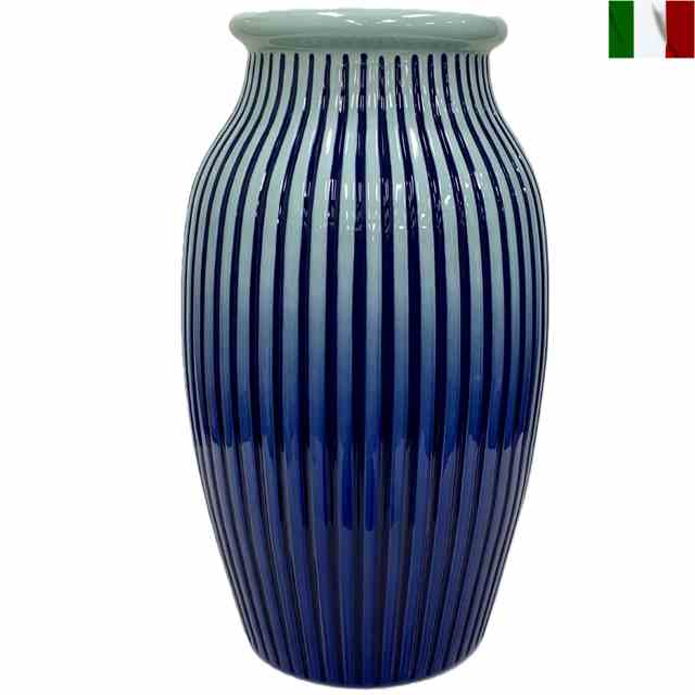 大壺 ガラス イタリア 硝子 壺 縦縞 ストライプ 柄|艶姿家具