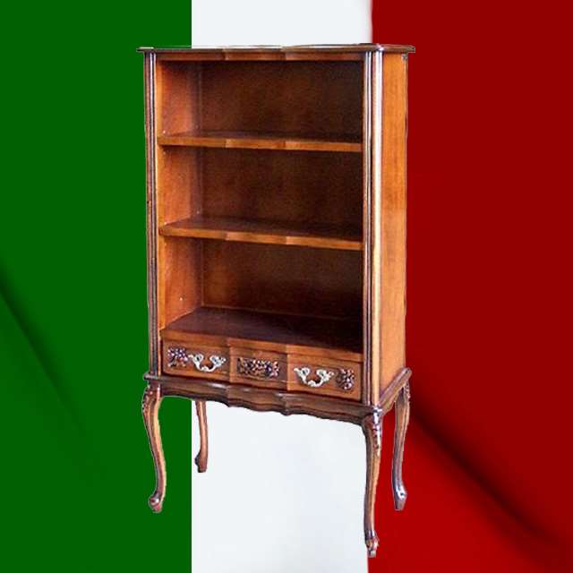 本棚 3段 アンティーク ブックシェルフ ブックケース イタリア bookcase 猫脚
