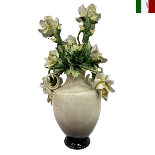 楽天市場】イタリア製 輸入雑貨 カポディモンテ焼き 磁花 本物 ローズ