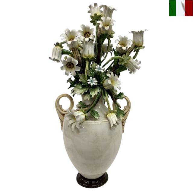 楽天市場】陶花 置物 陶器 花 イタリア オーナメント クラシック