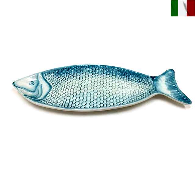 一皿 お皿 魚 イタリア共和国 洋食器 室内装飾 瀬戸もの 彩画 絵後ばらい 染付 食器・カトラリー・グラス-皿・プレート