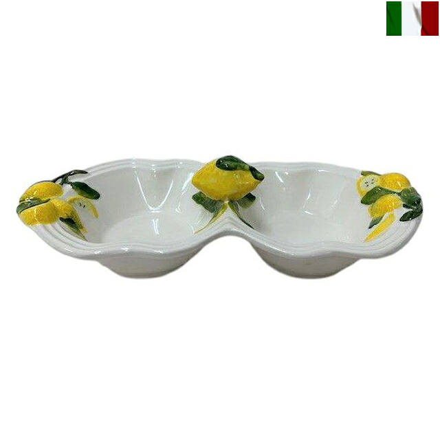 ツイン プレート レモン柄 双子皿 イタリア食器 インテリア 陶器 洋食器 アンティーク