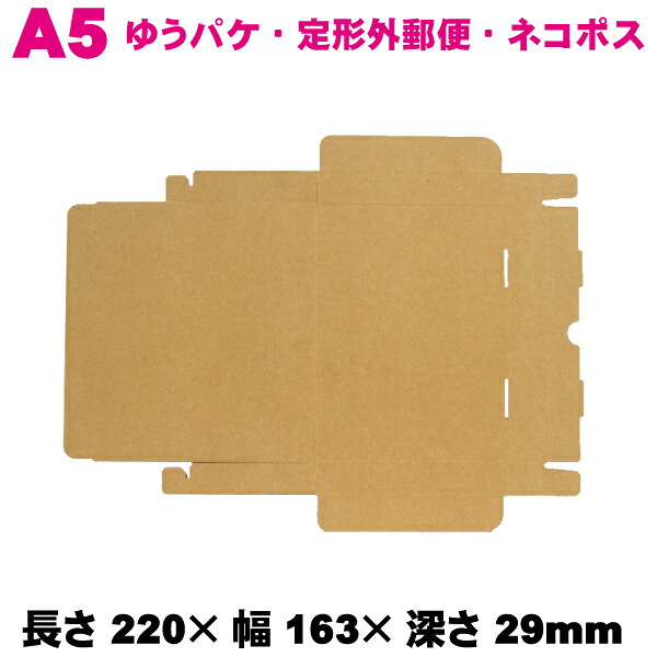 N式 N-A5H26 250枚セット / ダンボール箱 メール便サイズ 長さ220&times;幅163&times;深さ29mm 【北海道・沖縄・離島配送不可・代引き不可】｜e-adhoc