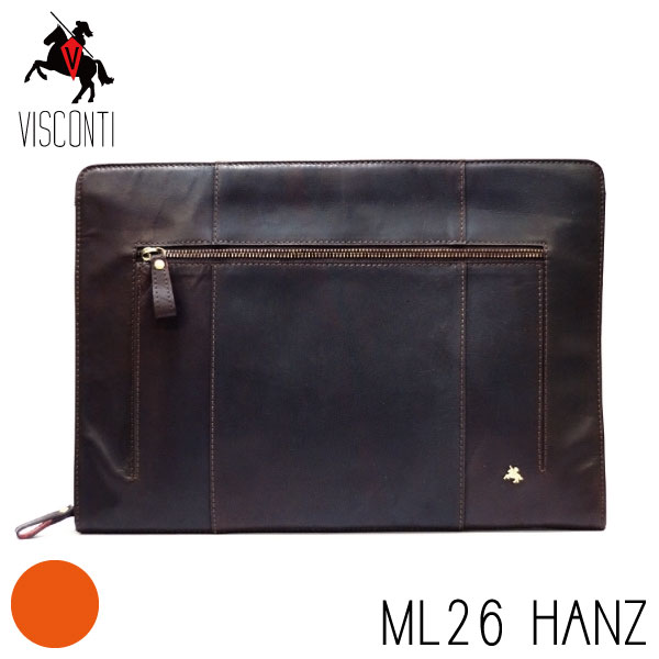 本革/A4/バッファローレザー セカンドバッグ /クラッチバッグ/メンズ/VISCONTI/ML26 HANZブラウン