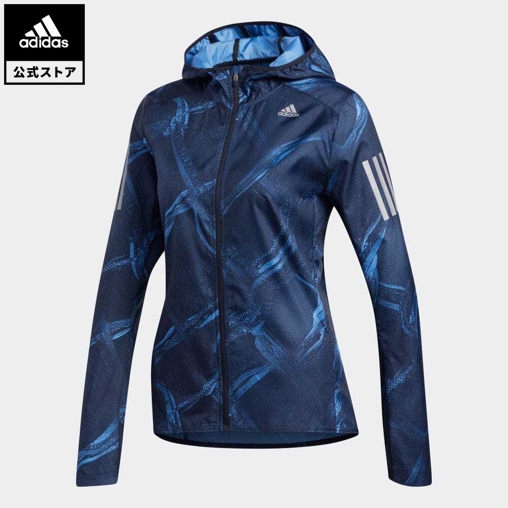 数式 アディダス Adidas 返品可 蘭ニング オウン ザ ラン グラフィック ブルゾン Own The Run Graphic Jacket レディース 衣類 アウター ジャケット 青味 青 Dz11 駆け足ウェア 送料無料 公式特売催し セール値段 Collabforge Com