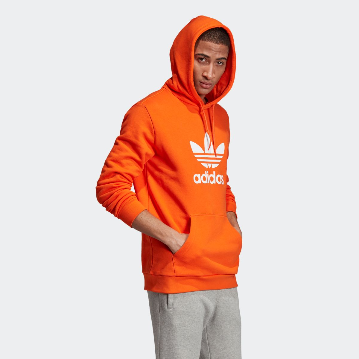 orange adidas trefoil hoodie