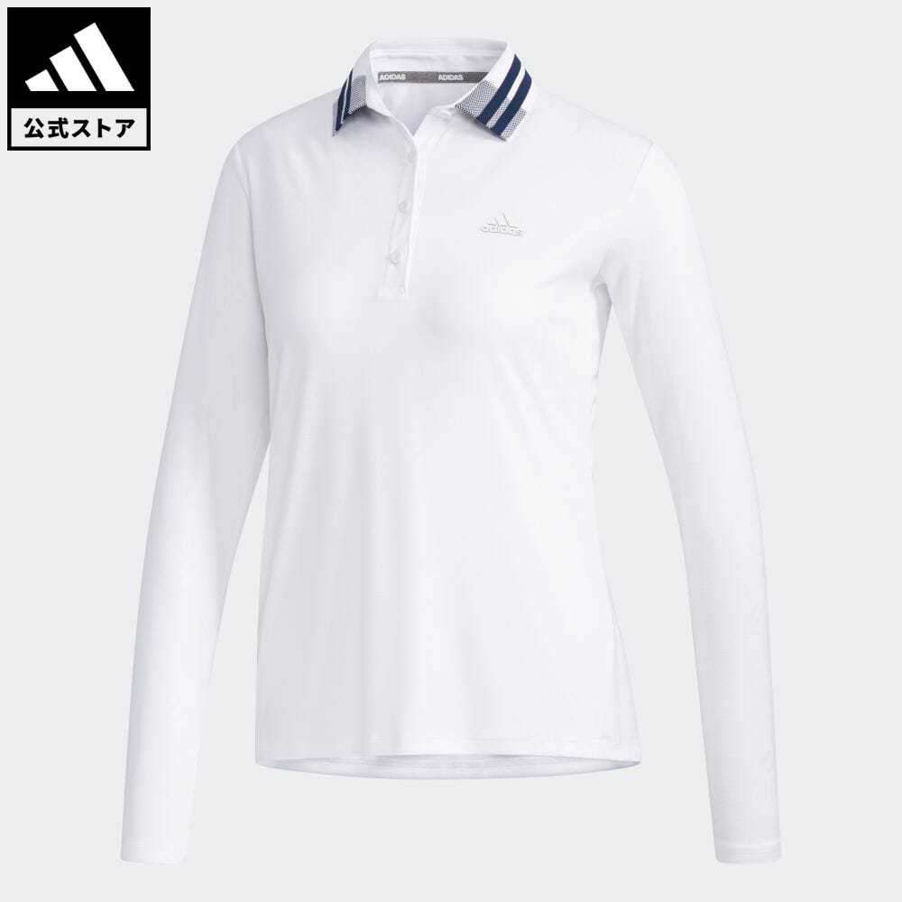 範式 アディダス Adidas 返品可 ゴルフ スリーストライプス モノグラム刷る 長袖ポロ ゴルフ L S Mono Polo レディース 御衣 トップス ポロジャージー 白妙 白人種 Eh34 送料無料 公式特売催し セール入り前 Pasadenasportsnow Com