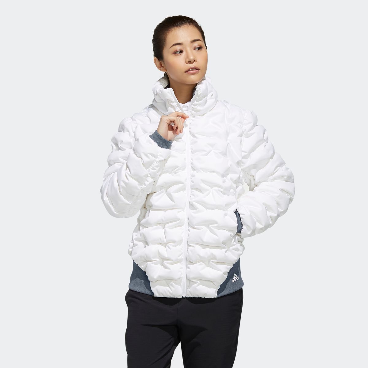 Adidas オリガミパターン アディダス ジャージ ゴルフ ゴルフ Dn ゴルフ 24 7 公式 Jkt Performance ダウン フルジップ長袖ジャケット レディース ウェア アウター ジャケット 白 ホワイト Ej7399 Adidas Online Shop 店 送料無料 公式セール セール価格