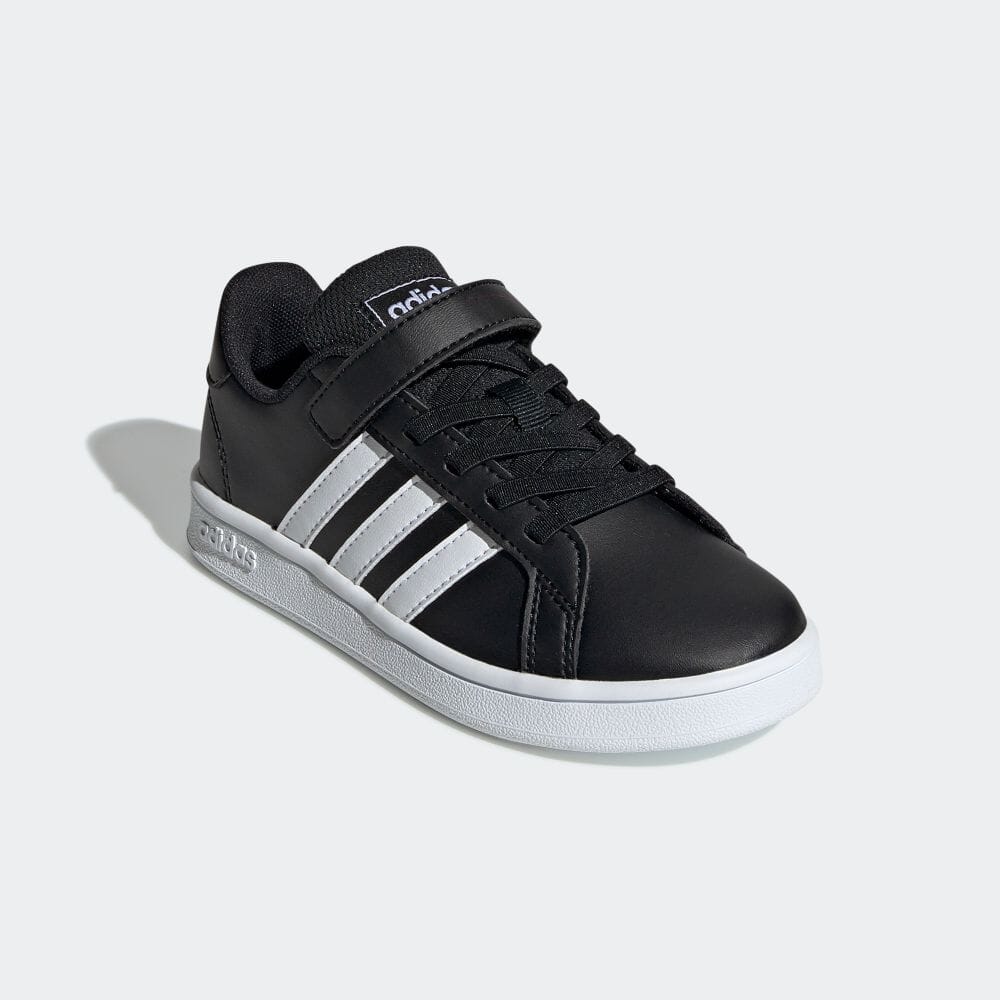 数式 アディダス Adidas 返品可 庭球 子使い方 土地オーバ Grand Court Shoes キッズ シューズ スニーカー 真っ黒 ブラック Ef0108 テニスシューズ 法令除却 Cannes Encheres Com