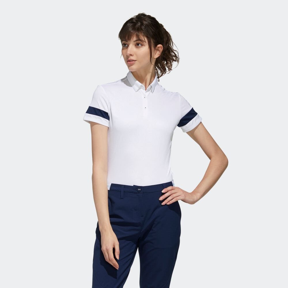 楽天市場 公式 アディダス Adidas ゴルフ ヘキサゴンエンボスプリント 半袖ボタンダウンシャツ ゴルフ レディース ウェア トップス ポロシャツ 白 ホワイト Fj2436 Adidas Online Shop 楽天市場店
