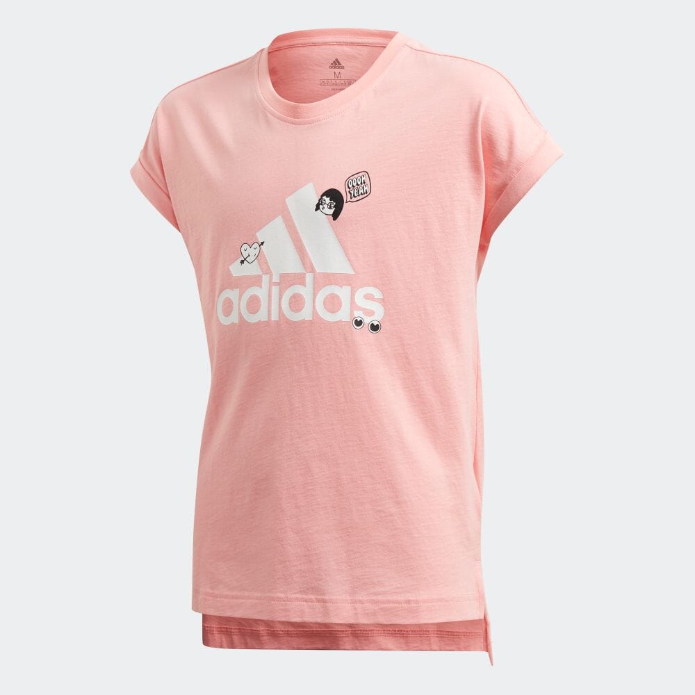 楽天市場 公式 アディダス Adidas 返品可 カレッジ 半袖tシャツ Collegiate Tee キッズ ウェア トップス Tシャツ ピンク Fm4486 半袖 Eoss21ss Adidas Online Shop 楽天市場店