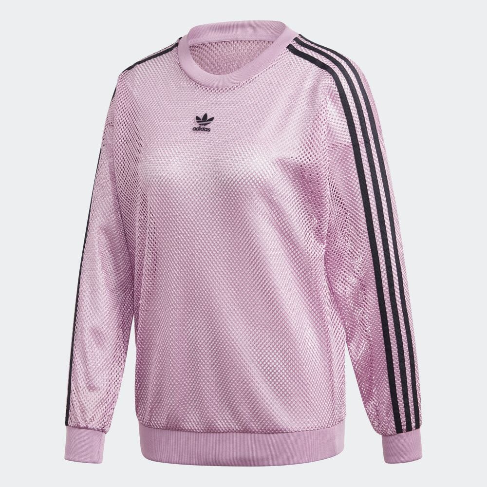 楽天市場 公式 アディダス Adidas メッシュ クルー スウェット オリジナルス レディース ウェア トップス スウェット 紫 パープル Gp2152 Adidas Online Shop 楽天市場店