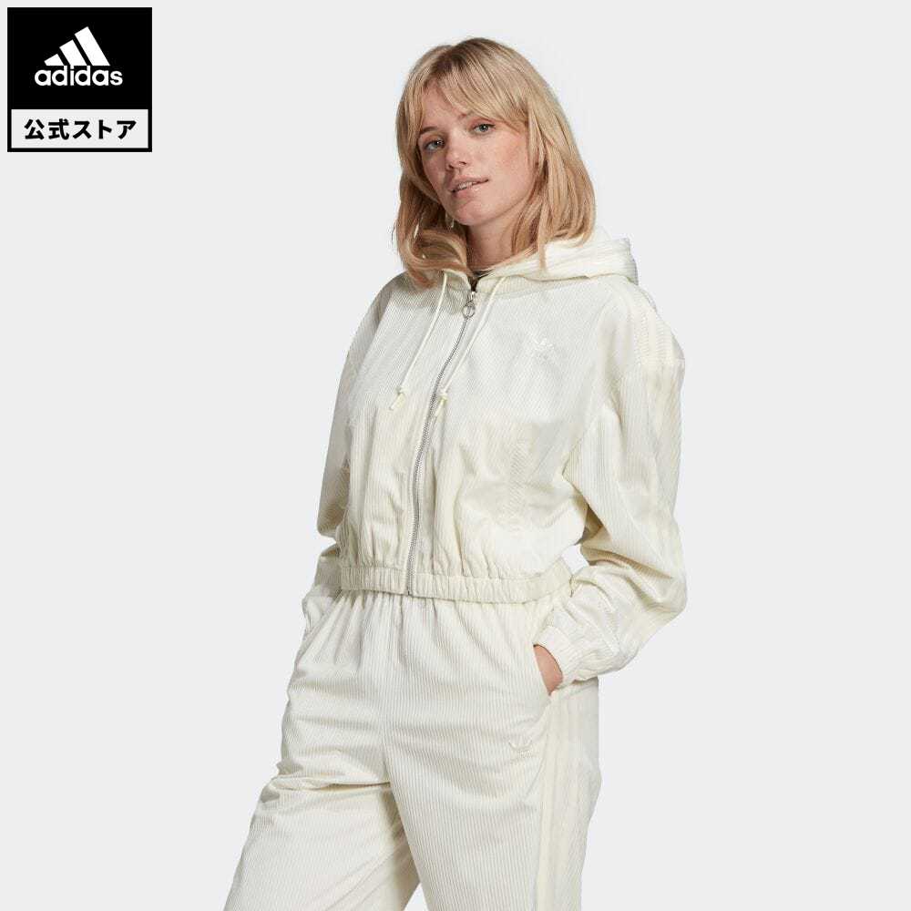 楽天市場 公式 アディダス Adidas 返品可 フード付きトラックトップ オリジナルス レディース ウェア トップス パーカー フーディー ジャージ 白 ホワイト Gu08 トレーナー Adidas Online Shop 楽天市場店