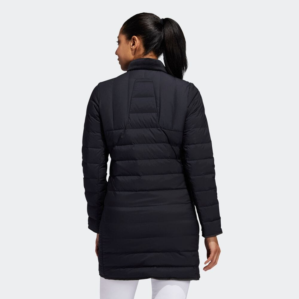 楽天市場 公式 アディダス Adidas ゴルフ ソリッド長袖ダウンワンピース ゴルフ Down Jacket レディース ウェア アウター ジャケット 黒 ブラック Fs64 P1023 Adidas Online Shop 楽天市場店