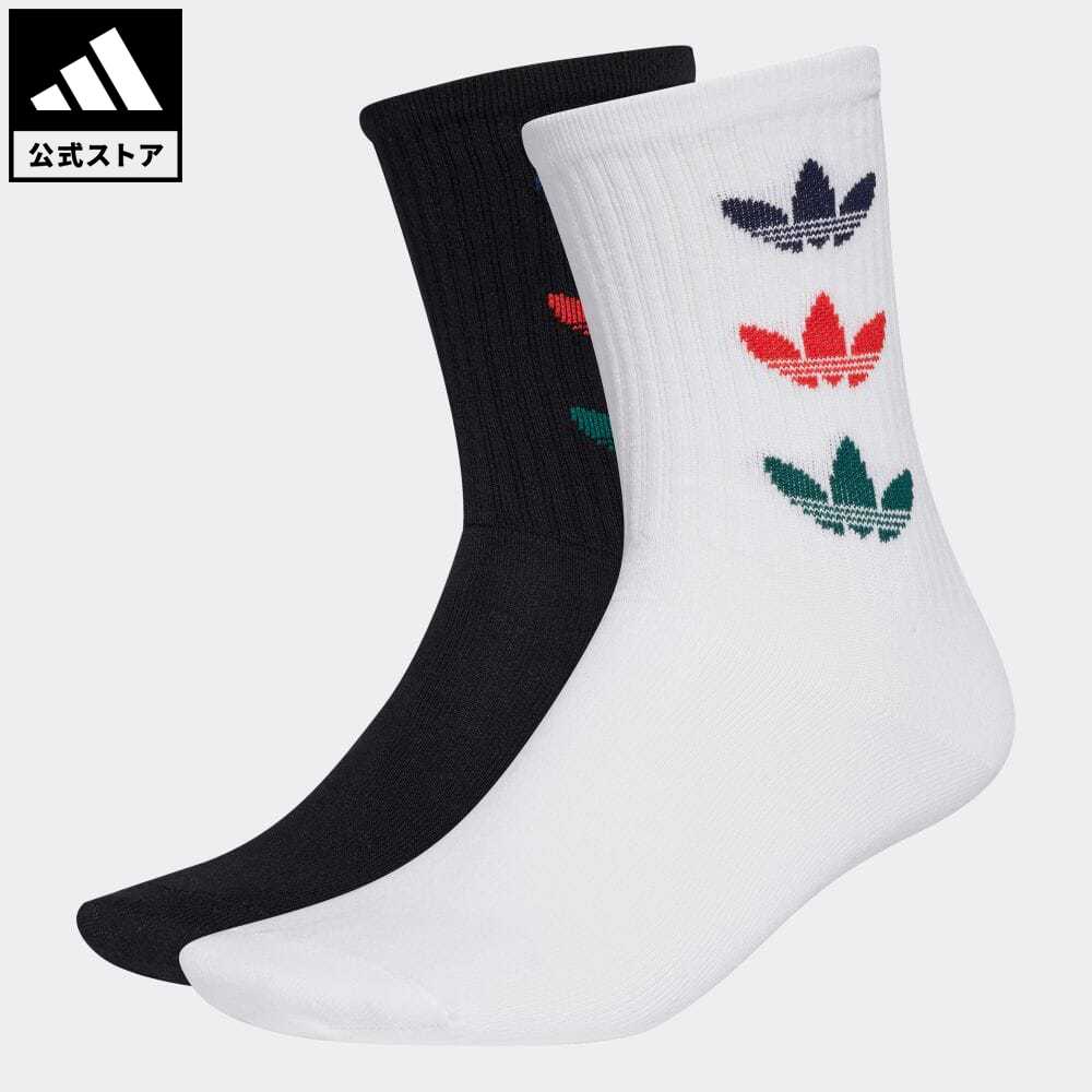 楽天市場 公式 アディダス Adidas 返品可 トレフォイルカフ クルーソックス 2足組 オリジナルス レディース メンズ アクセサリー ソックス クルーソックス 白 ホワイト Gd3560 Adidas Online Shop 楽天市場店