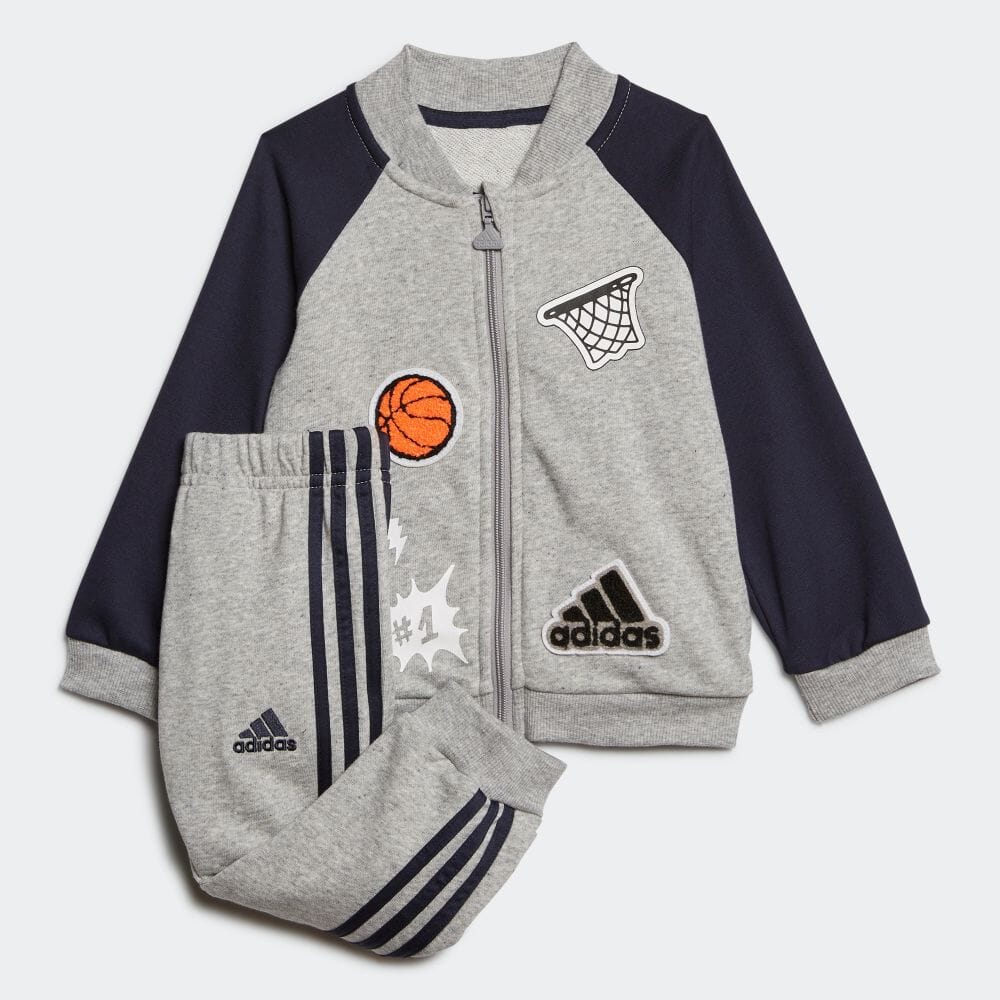 楽天市場 公式 アディダス Adidas ジム トレーニング カレッジ トラックスーツ Collegiate Track Suit キッズ ウェア セットアップ グレー Ge0018 上下 Adidas Online Shop 楽天市場店