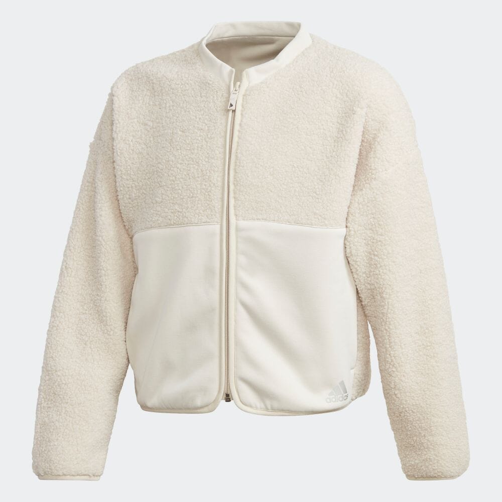 楽天市場 公式 アディダス Adidas 返品可 ジム トレーニング ウォーム ボア ジャケット Warm Boa Jacket キッズ ウェア トップス パーカー フーディー ジャージ ベージュ Ge0472 トレーナー Adidas Online Shop 楽天市場店