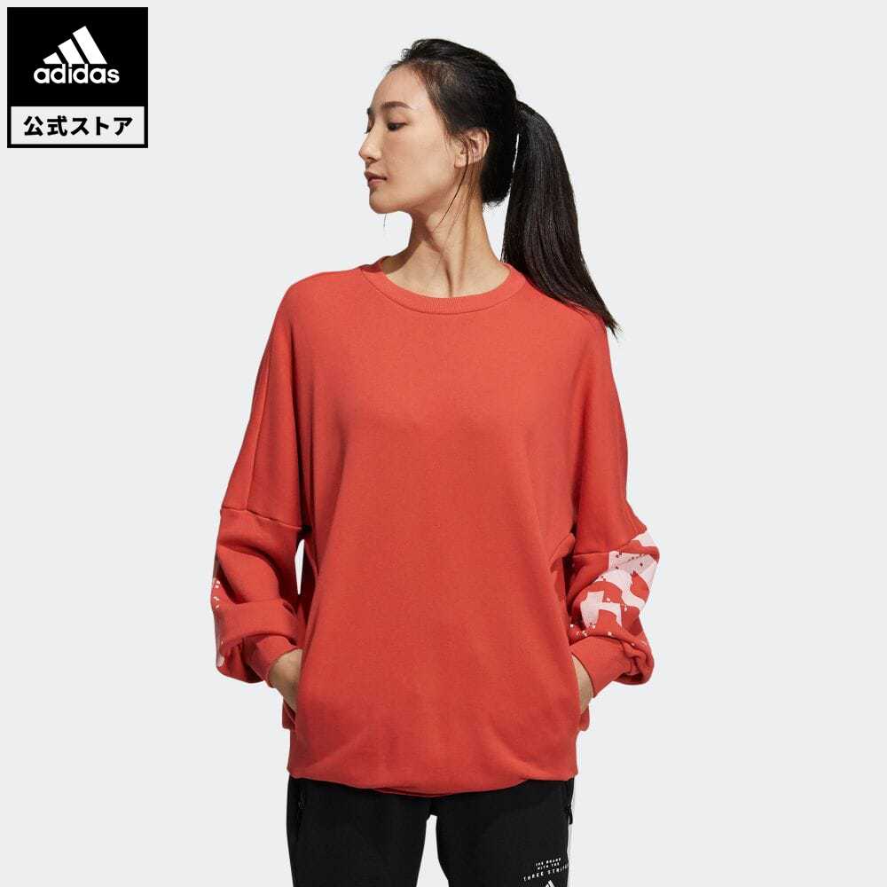 楽天市場 公式 アディダス Adidas 返品可 ワード クルー スウェットシャツ Word Crew Sweatshirt アスレティクス レディース ウェア トップス スウェット トレーナー 赤 レッド Gm4396 Adidas Online Shop 楽天市場店