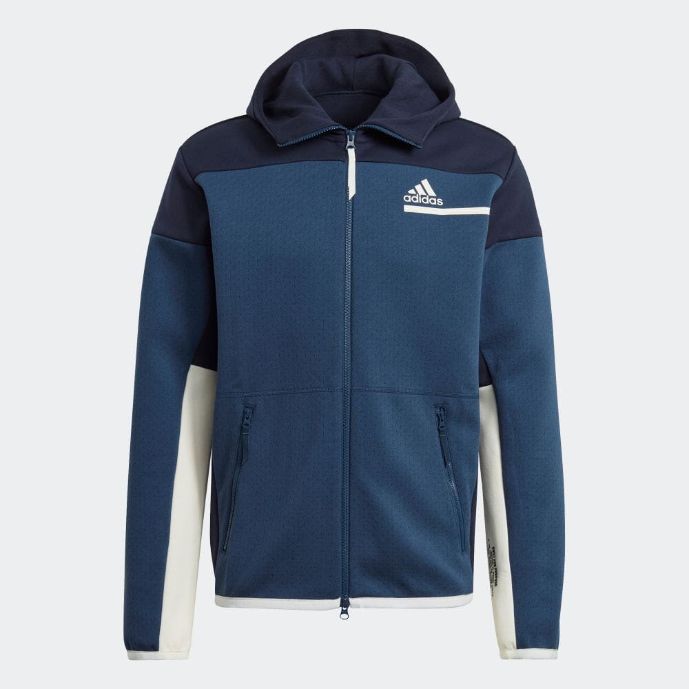 楽天市場 公式 アディダス Adidas 返品可 Adidas Z N E フルジップパーカー Adidas Z N E Full Zip Hoodie アスレティクス メンズ ウェア トップス パーカー フーディー ジャージ 青 ブルー Gn64 トレーナー Adidas Online Shop 楽天市場店