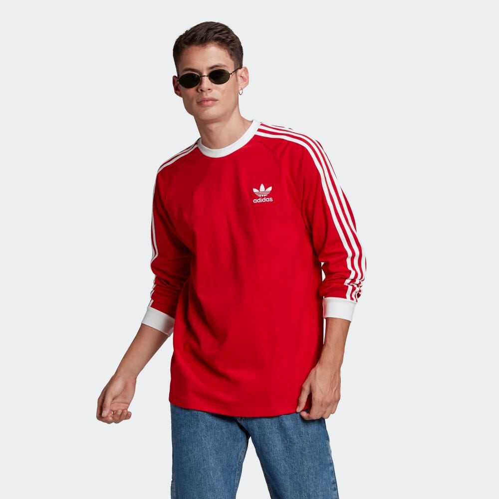 楽天市場 公式 アディダス Adidas 返品可 アディカラー クラシックス 3ストライプ 長袖tシャツ オリジナルス レディース メンズ ウェア トップス Tシャツ 赤 レッド Gn34 ロンt Fathersday Eoss21ss Adidas Online Shop 楽天市場店