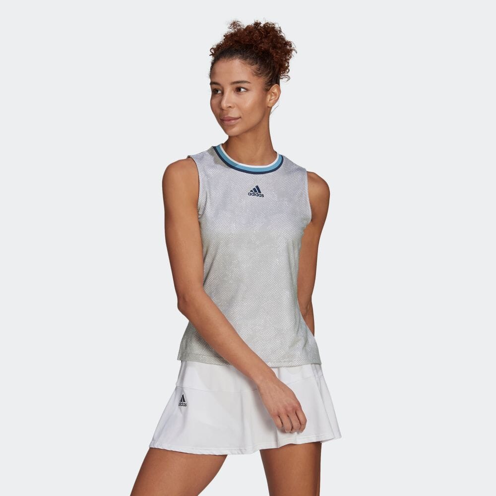 楽天市場 公式 アディダス Adidas 返品可 テニス テニス Primeblue プリント マッチタンクトップ Tennis Primeblue Printed Match Tank Top レディース ウェア 服 トップス タンクトップ 白 ホワイト Gq2240 トップス Adidas Online Shop 楽天市場店