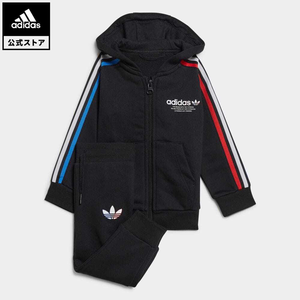 正式に アディダス Adidas 返品可 アディ衿 ぱんぱんジップ パーカー セットアップ オリジナルス キッズ べべ セットアップ セーター アウトロー ブラック Gn7418 上下 送料無料 公式バーゲンセール セール用脚 アディカラー Pasadenasportsnow Com