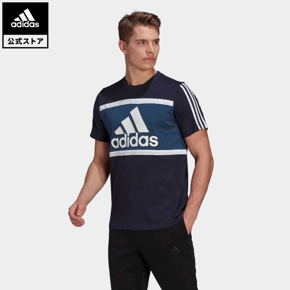 楽天市場 公式 アディダス Adidas エッセンシャルズ ロゴ カラーブロック Tシャツ Essentials Logo Colorblock Tee メンズ ウェア トップス Tシャツ 青 ブルー Gv0255 半袖 Adidas Online Shop 楽天市場店