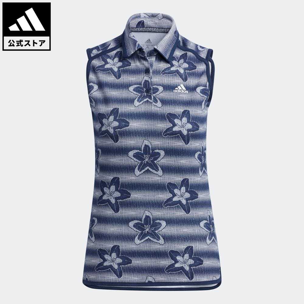 堅苦しさ アディダス Adidas 返品可 ゴルフ お花摺る ノー袖プルオーバー Sleeveless Polo Shirt レディース お召物 トップス ポロシャツ 青 青み Gm0861 Notp 貨物輸送無料 Pasadenasportsnow Com