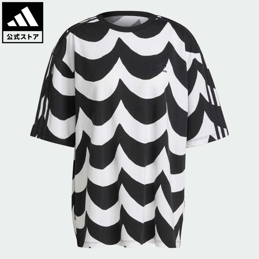 楽天市場 公式 アディダス Adidas 返品可 マリメッコ オーバーサイズ Tシャツ オリジナルス レディース ウェア 服 トップス Tシャツ 黒 ブラック H475 半袖 Adidas Online Shop 楽天市場店