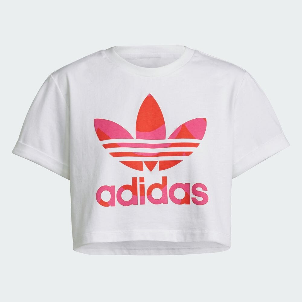 楽天市場 公式 アディダス Adidas 返品可 マリメッコ トレフォイル インフィル クロップド Tシャツ オリジナルス レディース ウェア 服 トップス Tシャツ 白 ホワイト H4 半袖 Adidas Online Shop 楽天市場店