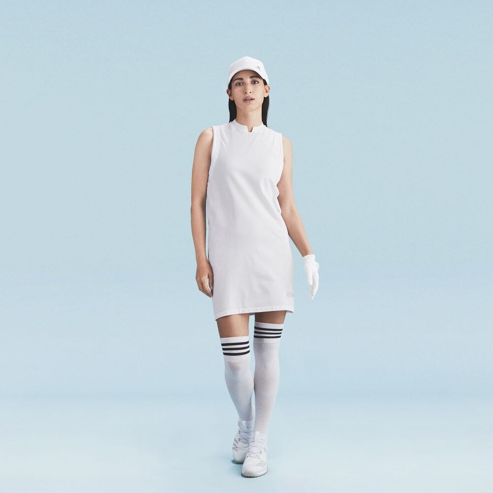 公式 アディダス Adidas 返品可 ゴルフ デボスディテール ノースリーブワンピース Long Dress レディース ウェア オールインワン ワンピース 白 ホワイト Gm06 Eoss21ss Notp Rvcconst Com