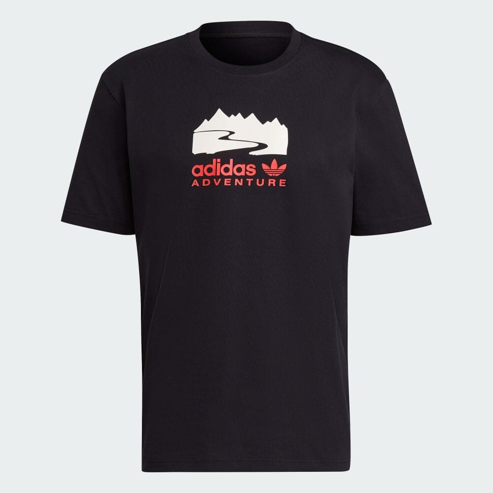 楽天市場 公式 アディダス Adidas 返品可 アディダス アドベンチャー ロゴ Tシャツ オリジナルス メンズ ウェア 服 トップス Tシャツ 黒 ブラック H Nm Otd 半袖 Adidas Online Shop 楽天市場店