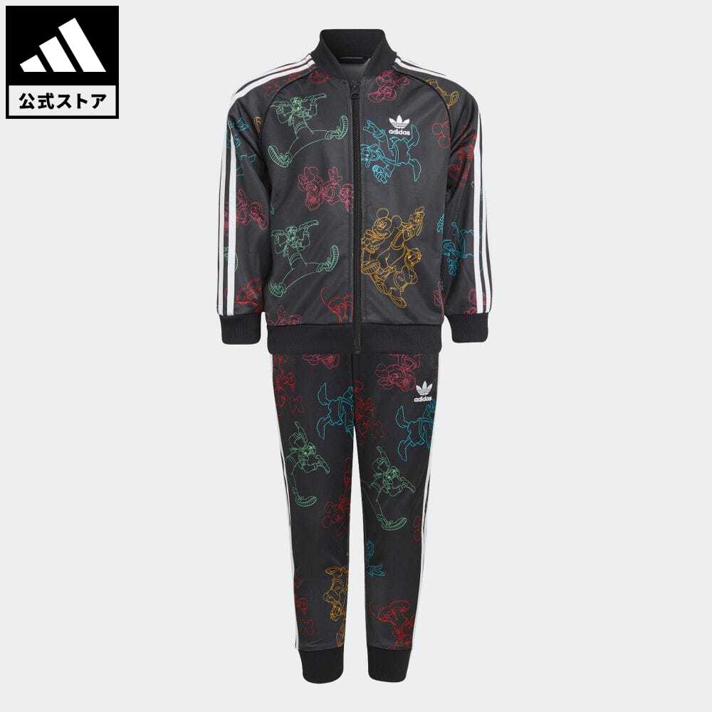 公式 アディダス Adidas 返品可 ディズニー ミッキー フレンズ Sst セットアップ オリジナルス キッズ ウェア 服 セットアップ ジャージ 黒 ブラック H319 上下 Factor100 Co Il