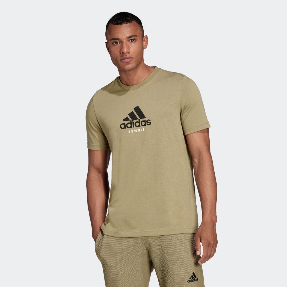 楽天市場 公式 アディダス Adidas 返品可 テニス テニス グラフィック 半袖tシャツ メンズ ウェア 服 トップス Tシャツ 緑 グリーン Gu62 半袖 Adidas Online Shop 楽天市場店