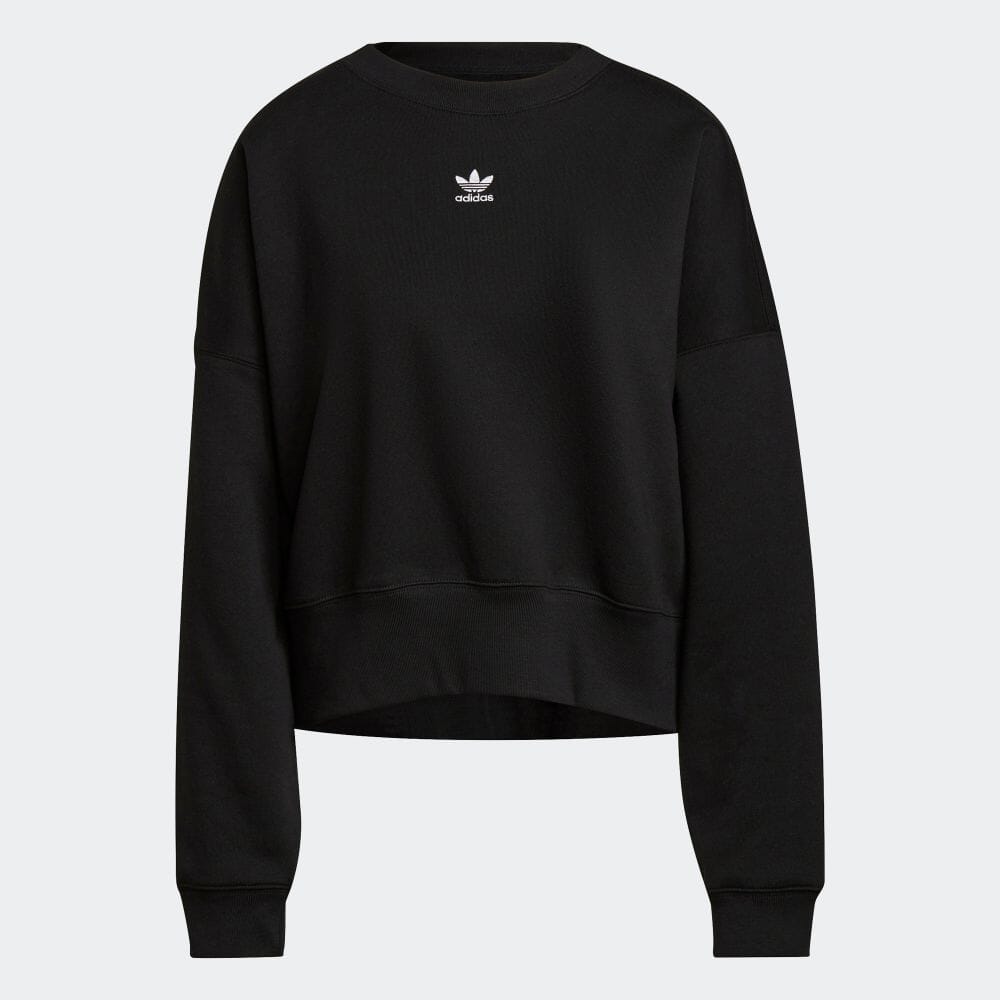 アディダス adidas 返品可 オリジナルス 黒 トップス ブラック レディース スウェット（トレーナー） ウェア・服 エッセンシャルズ  アディカラー スウェット フリース H06660 トップス | windowmaker.com