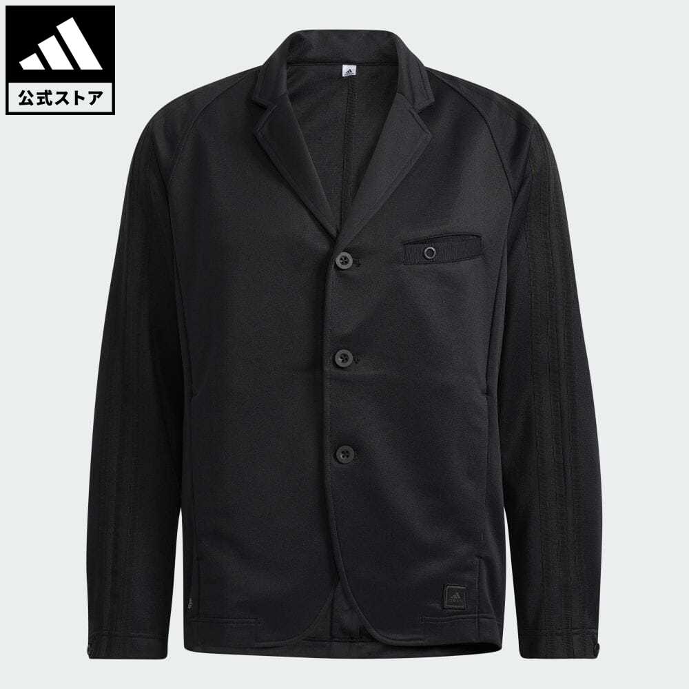 アディダス adidas 返品可 ゴルフ スリーストライプス テーラードジャケット メンズ ウェア・服 アウター ジャケット 黒 ブラック H64626