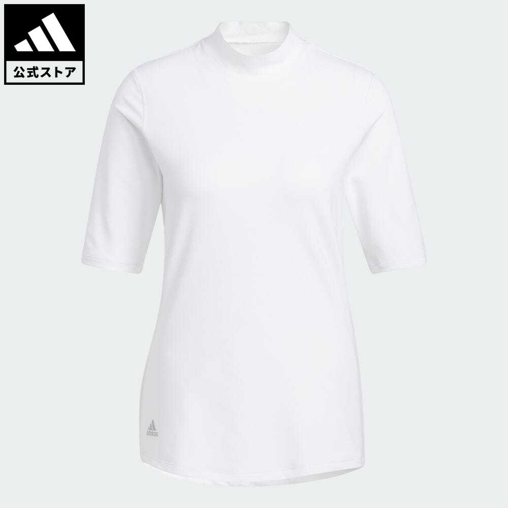 アディダス adidas 返品可 ゴルフ ソリッドメッシュ UPF50 5分袖モックネックシャツ レディース ウェア 服 トップス ポロシャツ 白  ホワイト HM5542 Gnot 【SALE／66%OFF】