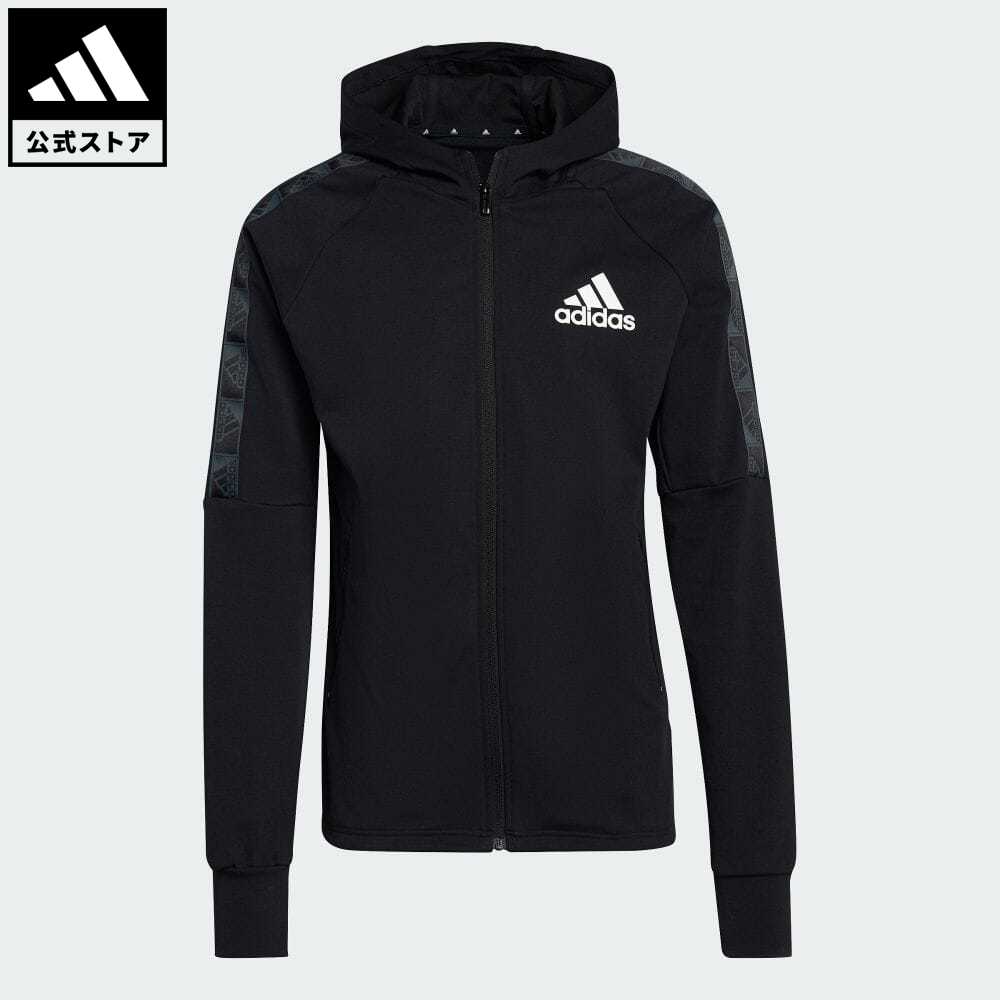 アディダス adidas 返品可 ジム トレーニング AEROREADY デザインド トゥ ムーブ スポーツ モーション ロゴ パーカー メンズ  ウェア 服 トップス フーディー ジャージ 黒 ブラック GV5302 トレーナー 【88%OFF!】