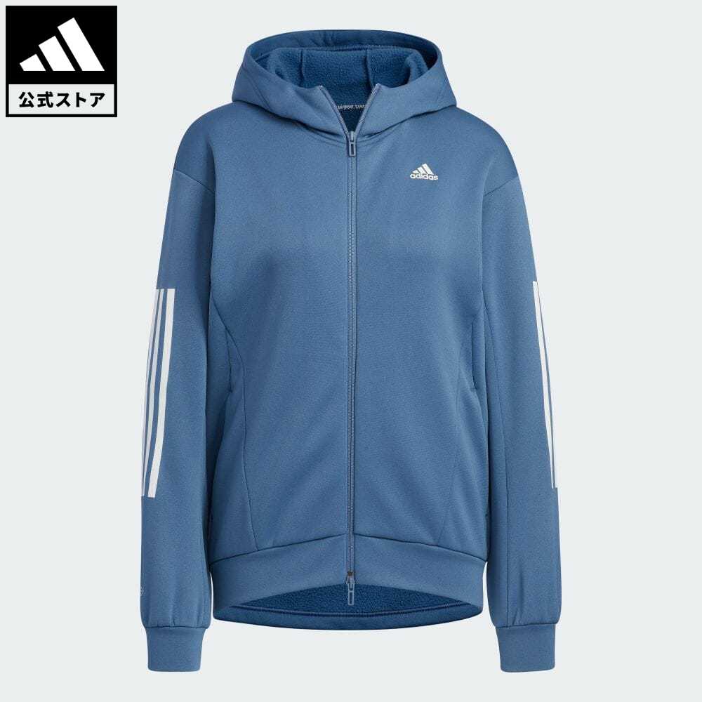 アディダス Adidas 返品可 24 7 レギュラーフィット フリース フルジップパーカー スポーツウェア レディース ウェア 服 トップス パーカー フーディー スウェット トレーナー 青 ブルー Hm2766 Wt22fw 当店は最高な サービスを提供します