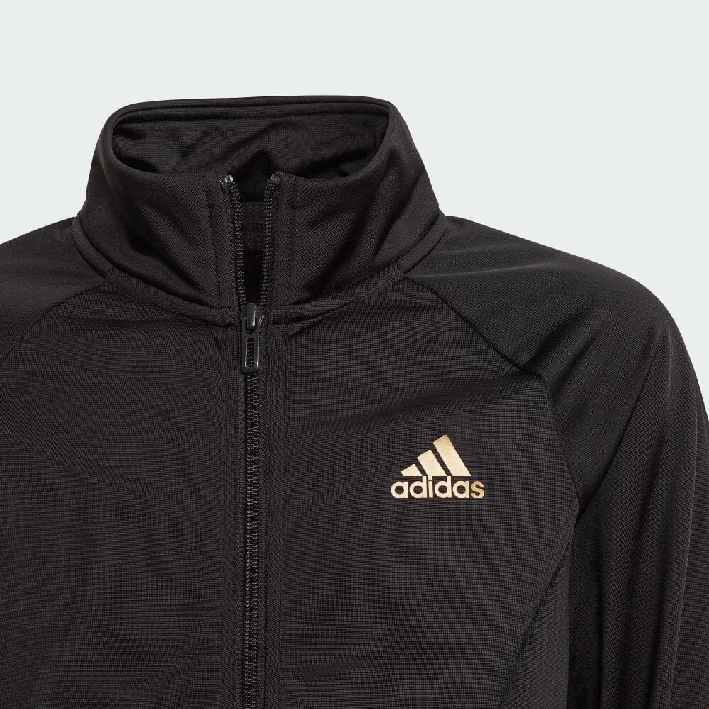 12月スーパーSALE アディダス adidas 返品可 チーム ポリエステル レギュラー スリーストライプス トラックスーツ ジャージ上下  スポーツウェア キッズ 子供用 ウェア 服 セットアップ ジャージ 黒 ブラック H26621 上下 somaticaeducar.com.br